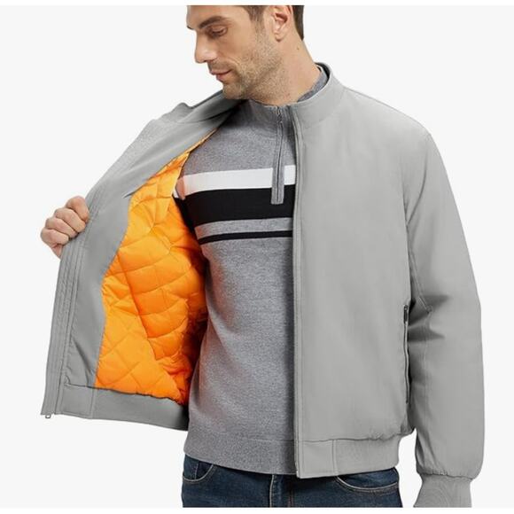 Men's Bomber Jacket Water Resistant Quilted Coat SIZE 3XL - Picture 2 of 6